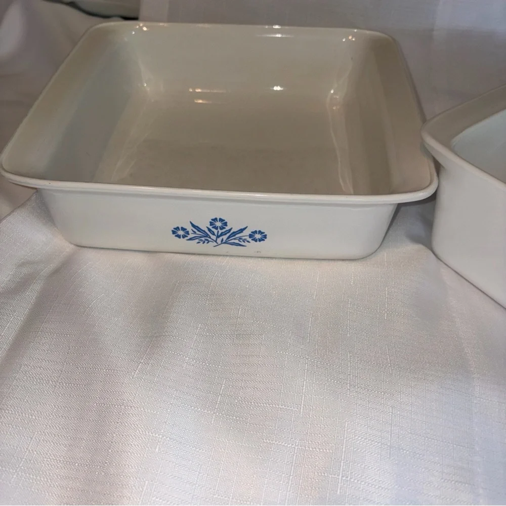 Vintage Corningware Baking Dishes Set Of 2 Loaf Pan And Square Casserole